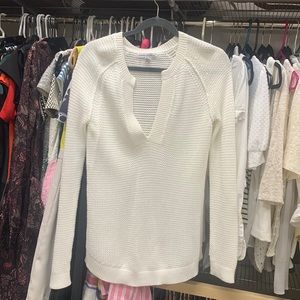 Banana Republic white open weave sweater